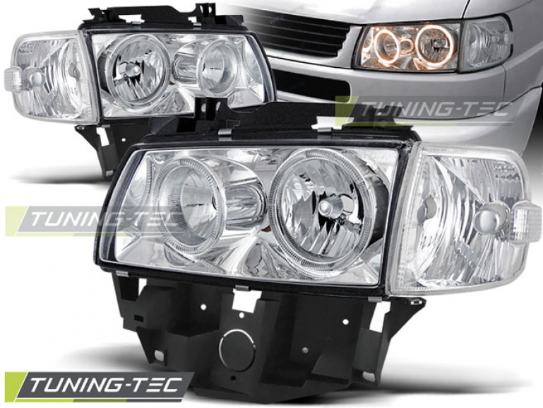 Angel Eyes Scheinwerfer für VW T4 Bus 96-03 (langer Vorderwagen) chrom